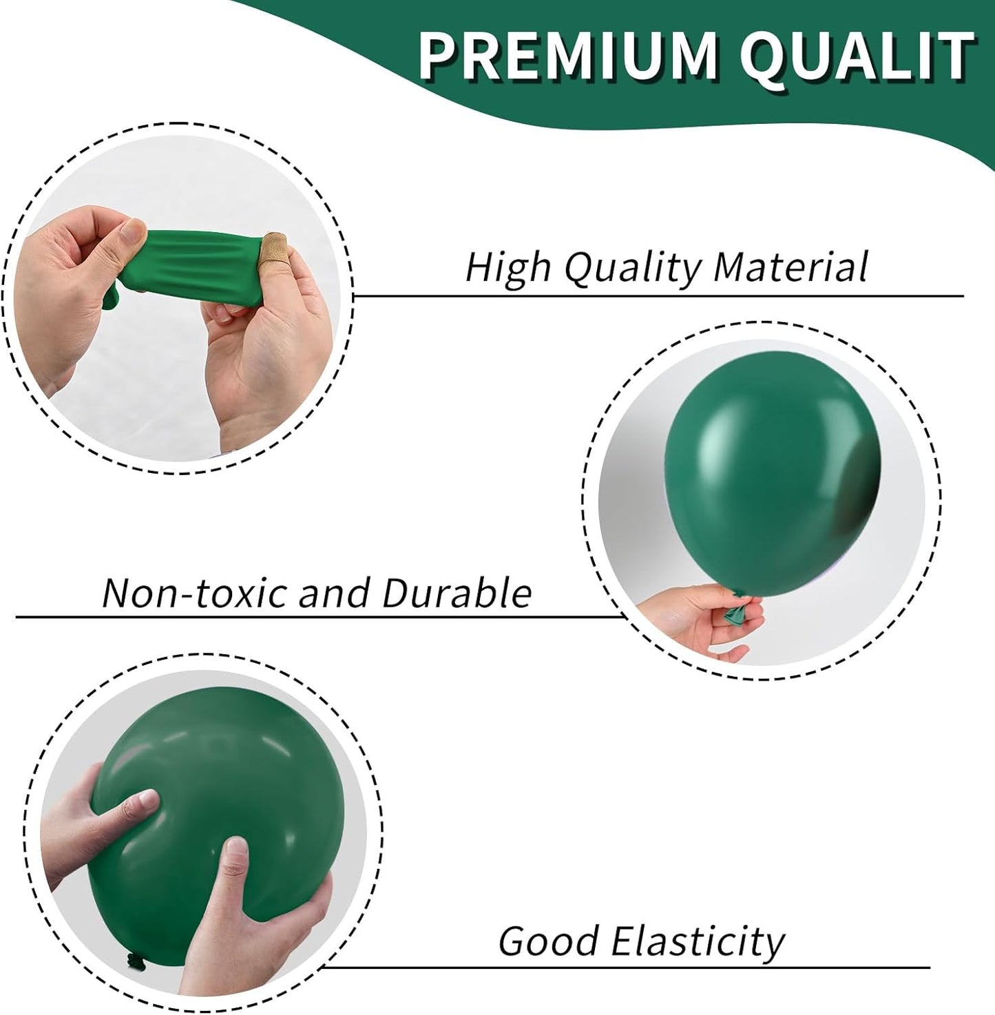 Red Green Gold Balloons, Vintage Dark Green Pearl White Confetti Balloons for Birthday, Baby Shower, Christmas Theme Party, Wedding, Graduation Decorations