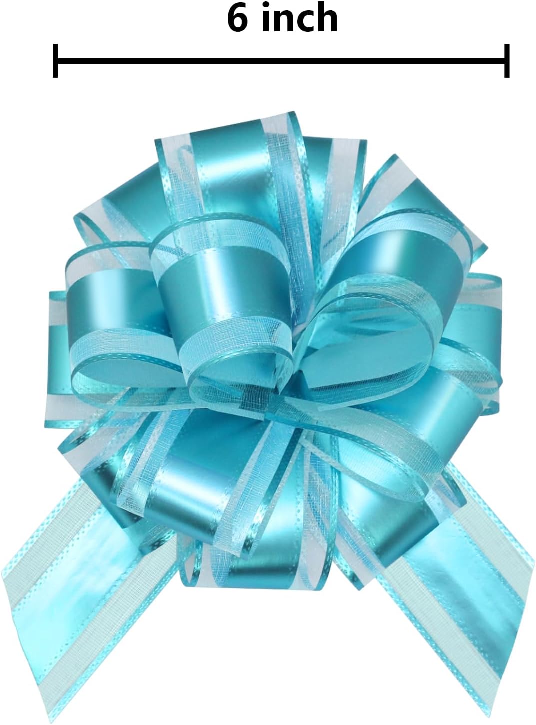 7 Pieces Large Pull Bows, 6 inche, Big Bow for Gift Wrapping, Christmas Party Birthday Gift, Wedding Baskets,Valentine's Day Gift Decorations, Flower Decoration (Light Blue)