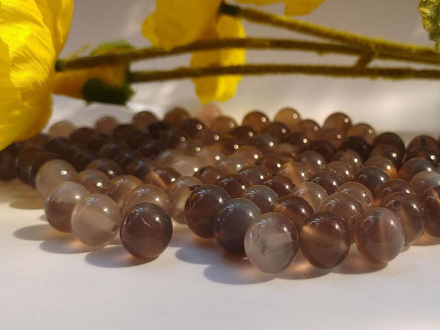 Stone Beads 6mm 140pcs Grey Agate Beads Round Loose Gemstones Beads for Bracelet Necklace Jewelry Making (6mm, 60620 Grey Agate)