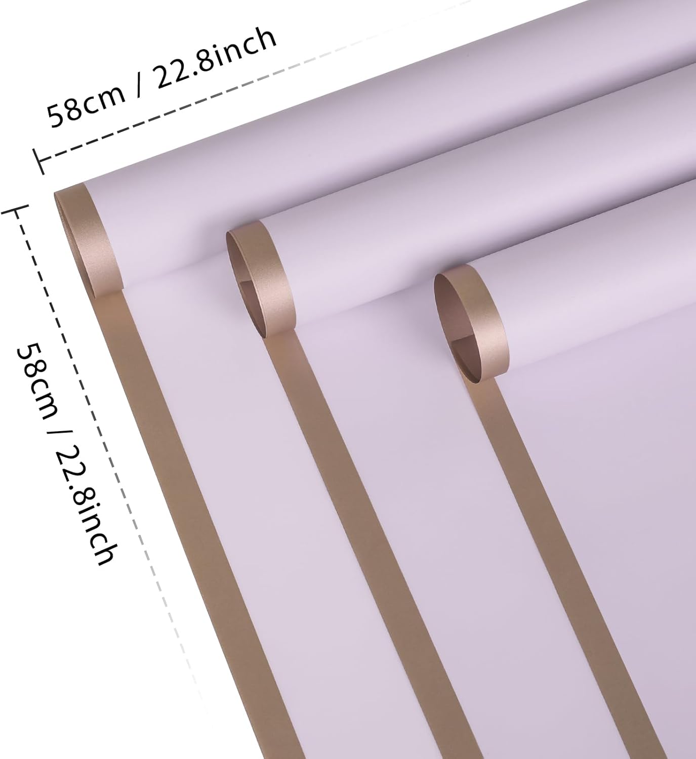 NESCCI 20 Sheet Flower Wrapping Paper - Waterproof Floral Bouquet Wrapping Paper, Florist Supplies Packaging Paper for Wedding Birthday Gift DIY (Lavender)