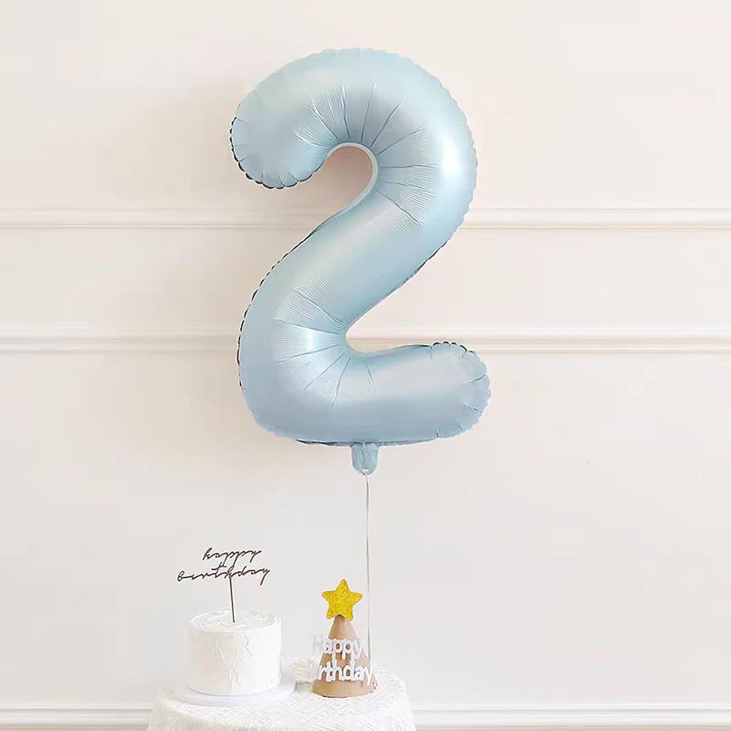 40 Inch Light Blue Number 0 Balloon Foil Balloons 0 for Kids Birthday Party Large Self Inflating Light Blue Foil Number Balloons (Blue No 2) …
