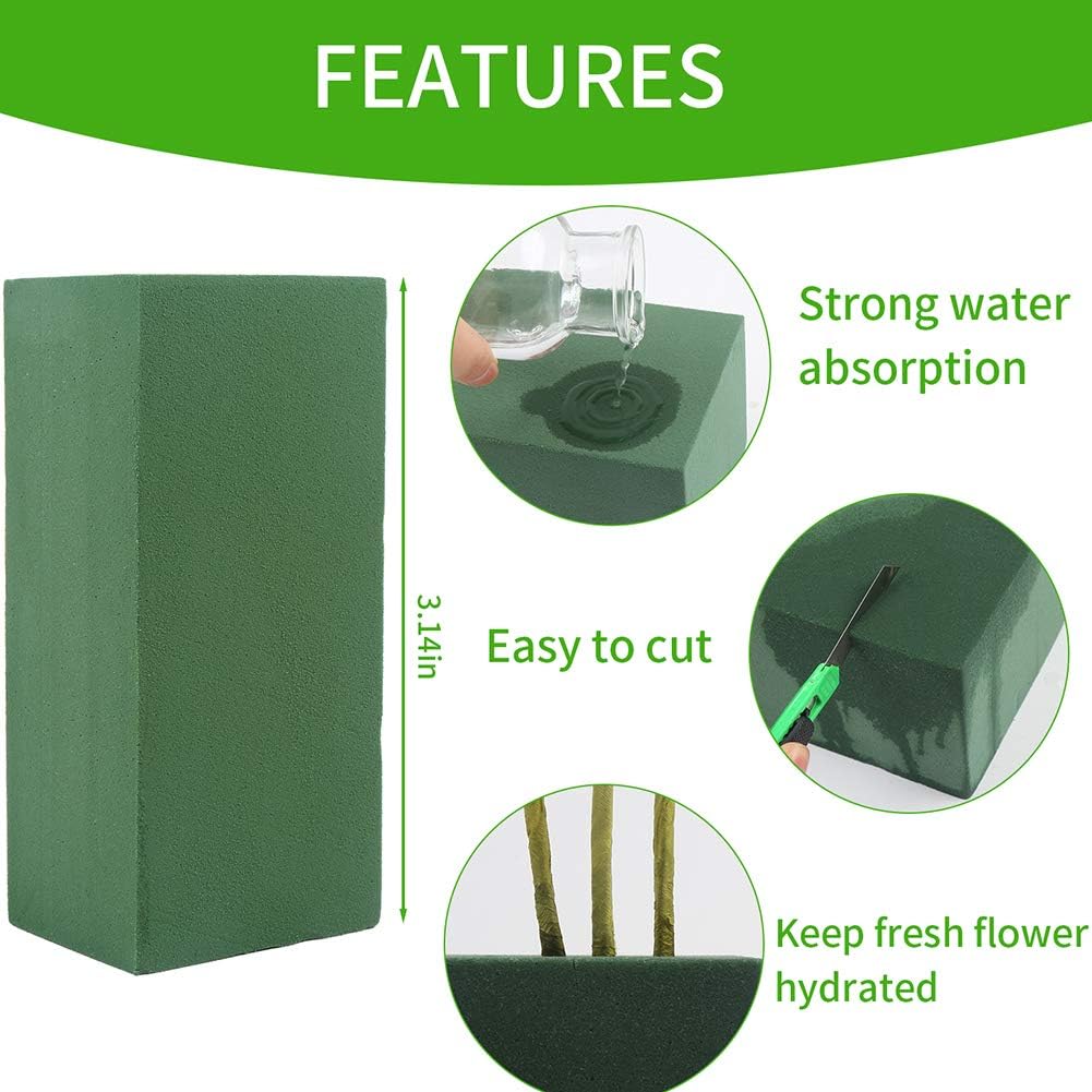 CCINEE Floral Foam Bricks,Florist Foam Green Wet Blocks Supplies for Flower Arrangement DIY Craft,Pack of 10