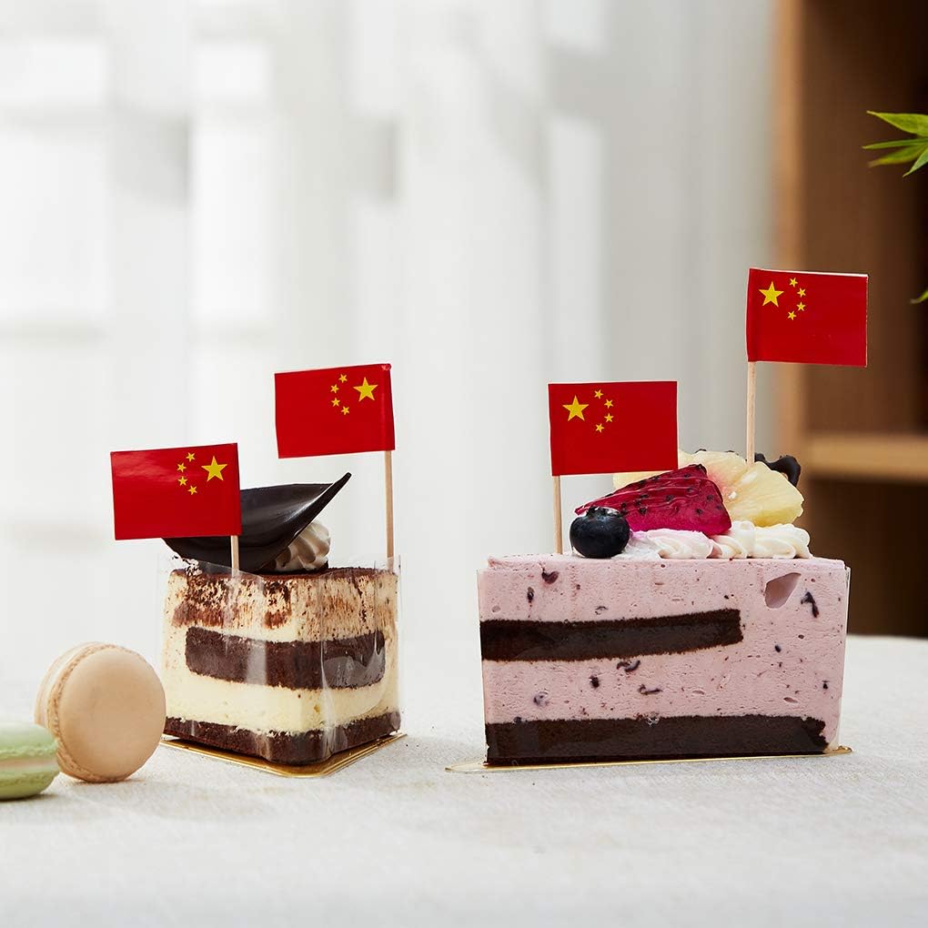 China Flag Chinese Flag, Small Mini China Toothpick Flags for Food, Cupcakes, Cocktails, Appetizers, Bar Party Decorations