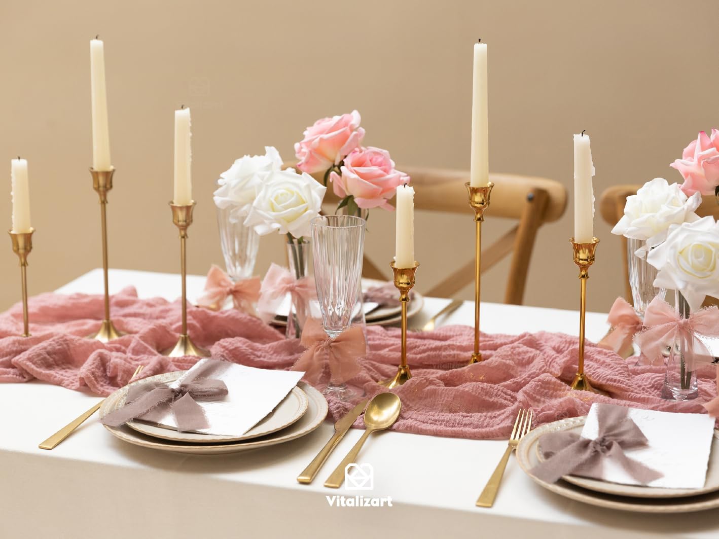 Vitalizart Dusty Rose Handmade Chiffon Silk Ribbon Fringe 1.5" x 21 Yd Frayed Edges Brown Ribbons for Wedding Invitations Bridal Bouquets Gifts Wrapping Crafts Holiday Party Decorations Nude Pink