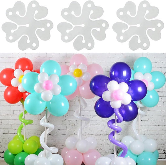 ROYALHOUSE Flower Balloon Clips Flower Shape Balloon Clips Holder 5 Balloon Clip for Party, Wedding, Baby Shower Decorations Reusable Connectors (Clear, Pack of 200)