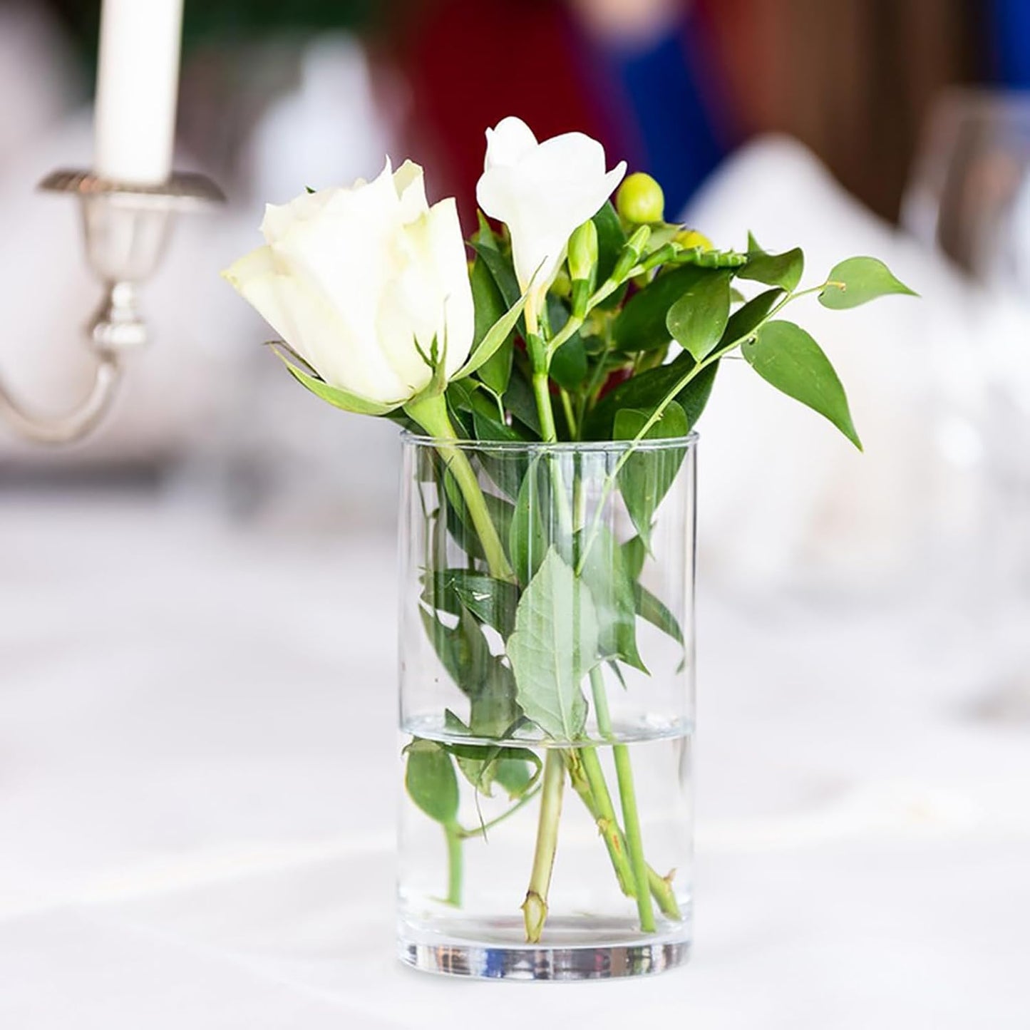 Frcctre 8 Pack 6 Inch Glass Cylinder Vases, Clear Glass Vases Floating Hurricane Candle Holders Flower Vase for Wedding Centerpieces and Home Decoration