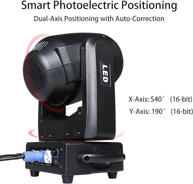 SHEHDS 300W LED Moving Head Light with 13 Gobos, 11 Colors, 8+16 Prism, Frost & Rainbow Wheel, Strobe Effect, DMX512 for Party, KTV, Bar, Stage Show