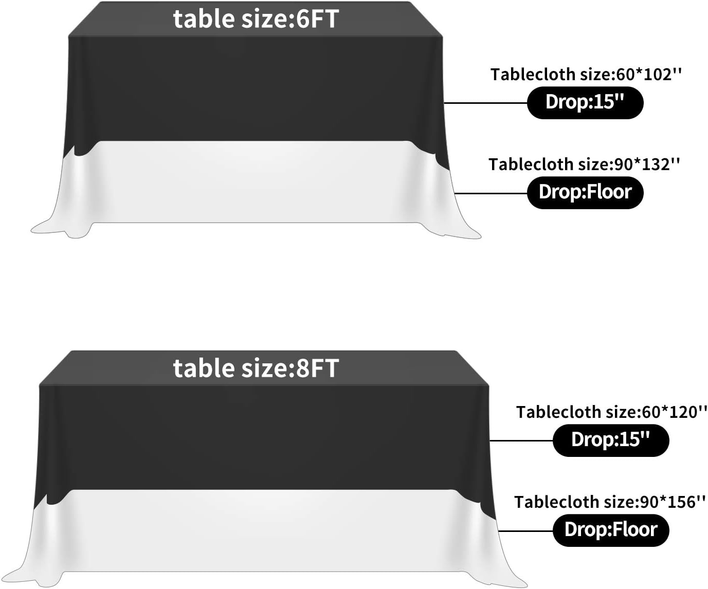 Fokitut 12 Pack Waterproof Rectangle Tablecloth, 90x156 Inch,Stain Resistant and Wrinkle Polyester Table Cloth, Fabric Table Cover for Kitchen Dining, Wedding, Party, Holiday Dinner-Ivory