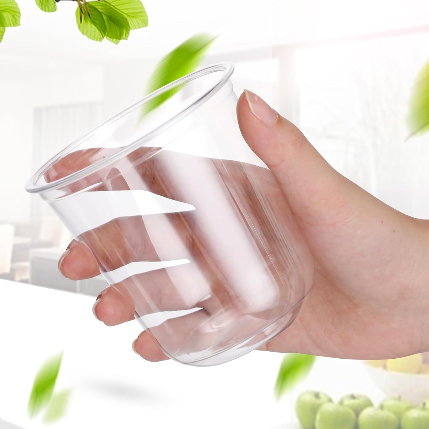 Disposable Stemless Glasses 12oz Crystal Plastic Wine Glasses Clear Classic Pet Cup for Meeting Weddings Birthdays Cocktail Christmas Party Supplies(Clear,100 Pcs)