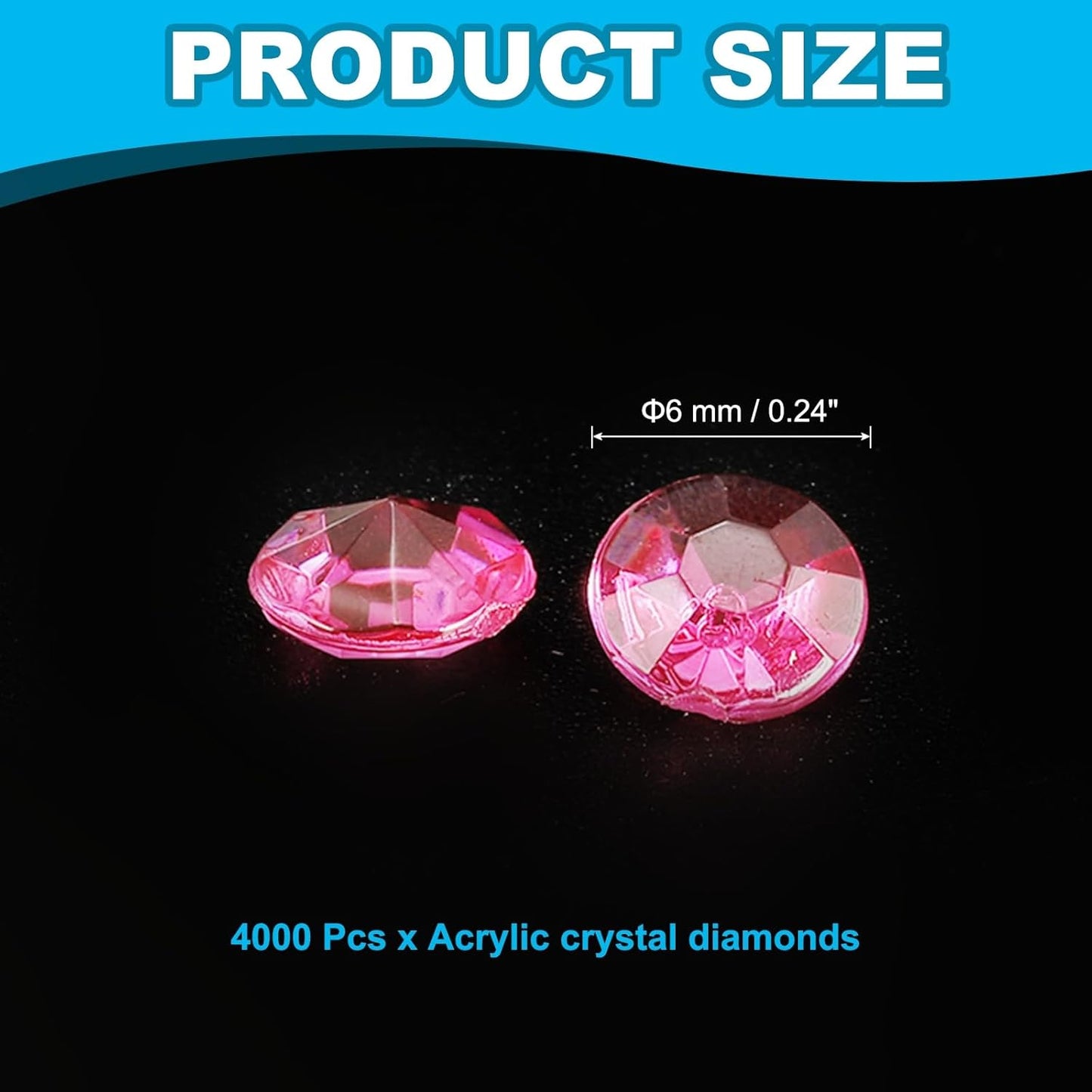 PATIKIL 4000 Pcs Wedding Table Scatter Confetti Crystals 6mm Acrylic Diamonds Vase Fillers Gems for Table Centerpiece Decorations Party Vase Beads, Rose Red