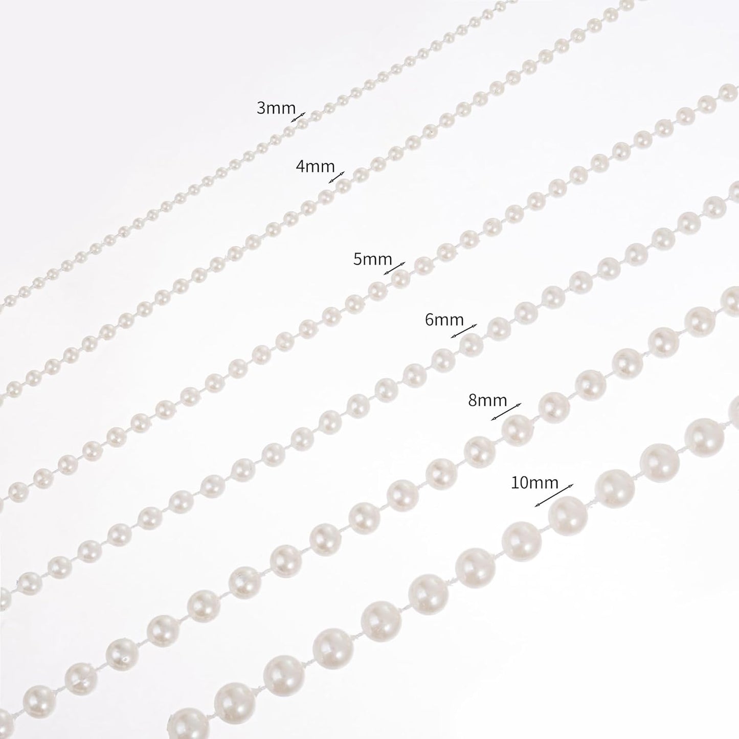 4mm Crafts Faux Pearl Beads Garland Pearl Bead Roll Strand of Pearls to Decorate Floral Centerpieces Wedding Party Favor Christmas Tree(131 Feet Ivory)