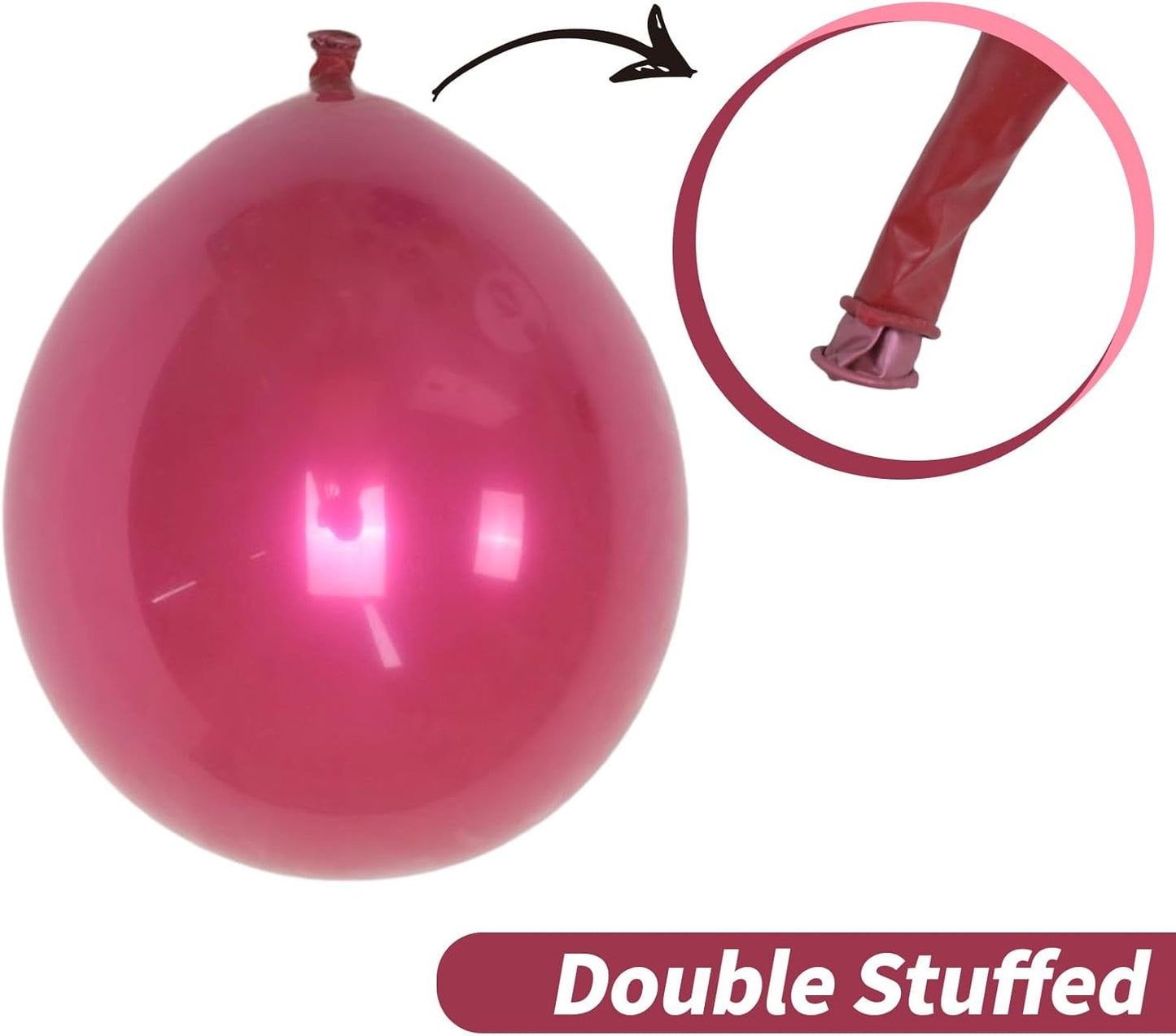 Chrome Hot Pink Balloons, 50 PCS 10 Inch Double Stuffed Metallic Hot Pink Balloons, Shiny Thick Chrome Metallic Fuchsia Balloon Latex Helium Balloon for Girls Women Birthday Wedding Party Decorations