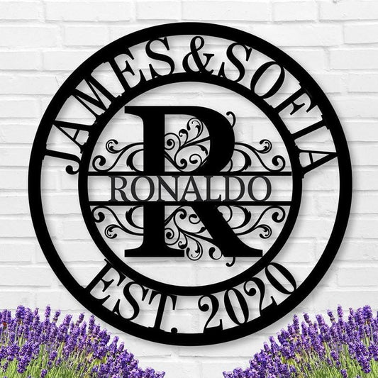 Personalized Metal Sign,Custom Family Name Sign,Last Name Signs,Split Letter Wall Art,Home Decor,Gifts for Wedding Anniversary,Outdoor Wall Decor,Metal Letter