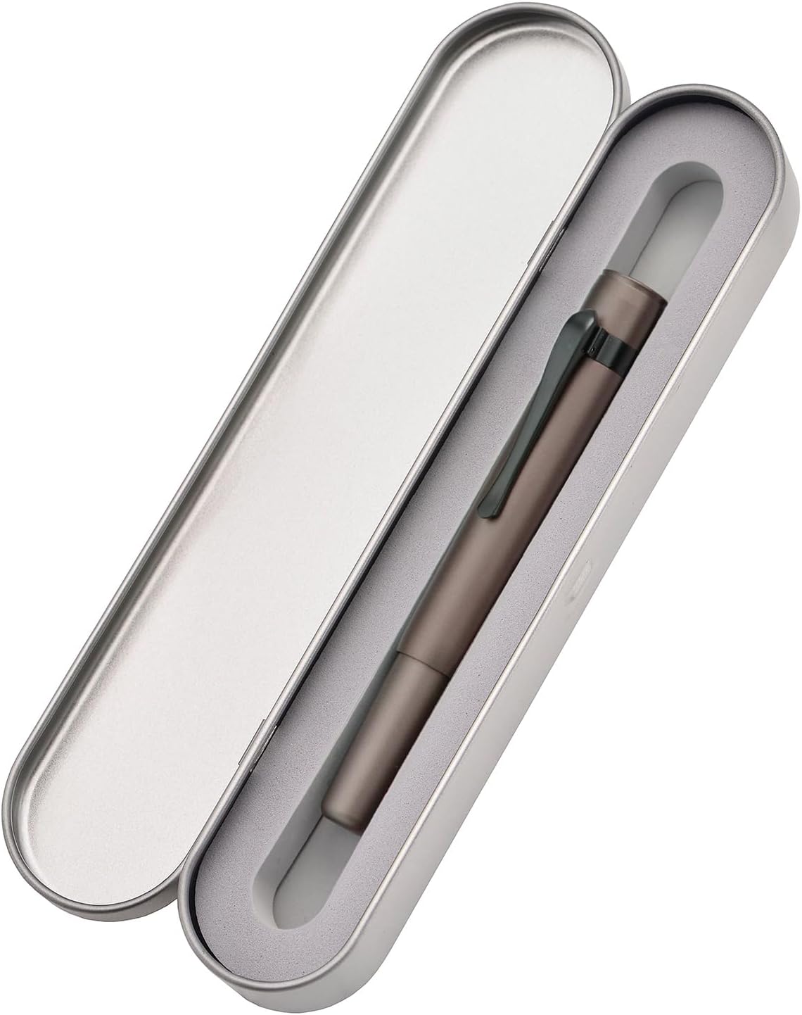 Hongdian M2 Black Forest Mini Fountain Pen, Medium Soft Nib & Sleek Shape Aluminium Short Pocket Travel Pen (Caramel Brown)