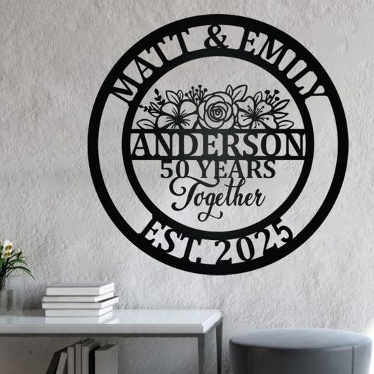 NAZENTI Personalized Metal Sign Wedding Gift For Couple, Wedding Gift, Family Name Sign, Outdoor Name, Anniversary, Home Decor, Front Door