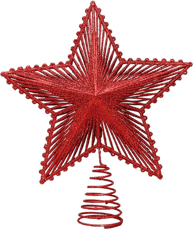 Christmas Tree Topper Xmas Glitter Star Topper Star Christmas Decoration for Xmas Tree Decoration Holiday Party Decor