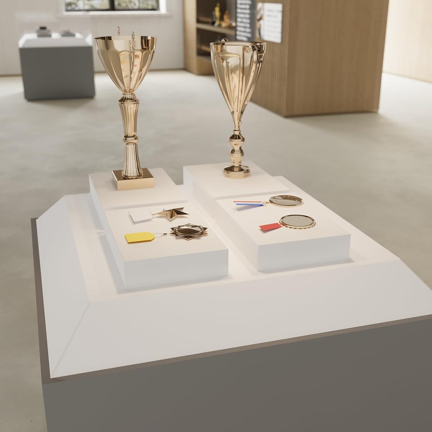 Buffet Risers, White Acrylic Cube for Buffet Table, Display Stand Shelf for Catering Dessert Collectibles Jewelry Figures Show, Food Display Nesting Risers with Hollow Bottoms, Cube, 3Pcs 10"x11"x12"