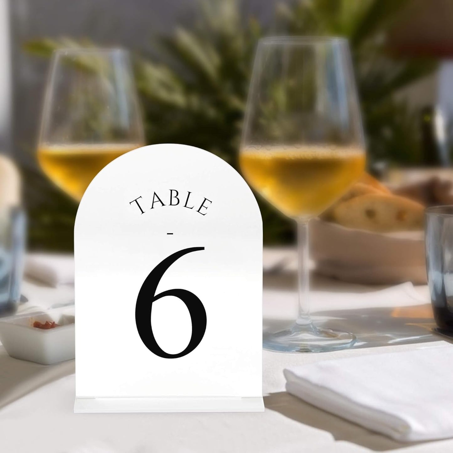 JOYIT Arch Wedding Table Numbers 1-10 with Stands – Double-Sided Printed 5" X 7" Acrylic Signs with White Background and Black Text, Perfect for Wedding Receptions, Parties, Anniversaries, and Events