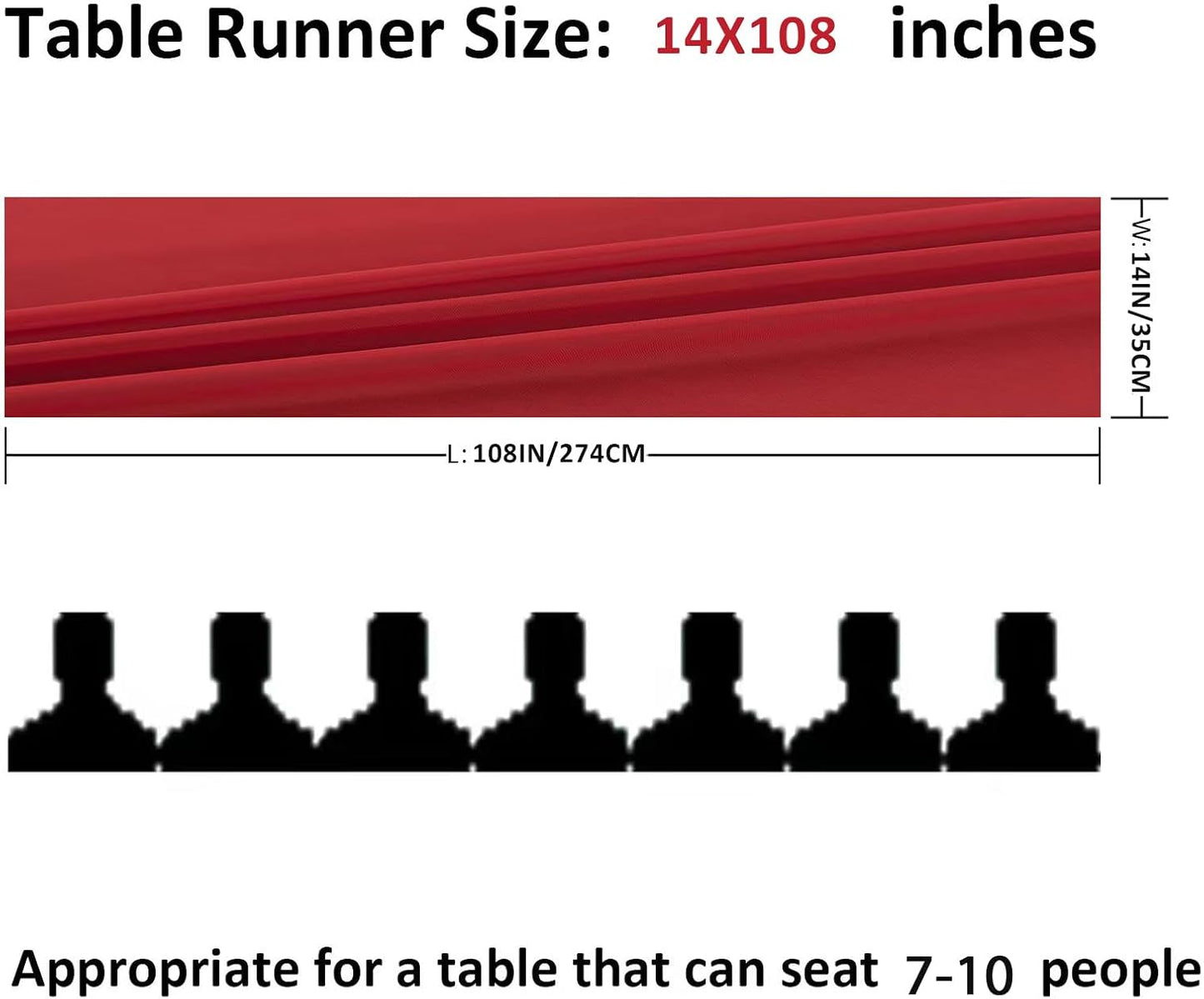 12Pack 9ft Chiffon Table Runner 14x108 Inch Sheer Romantic Table Runner for Wedding Birthday Party Bridal Shower Outdoor Decoration-Red