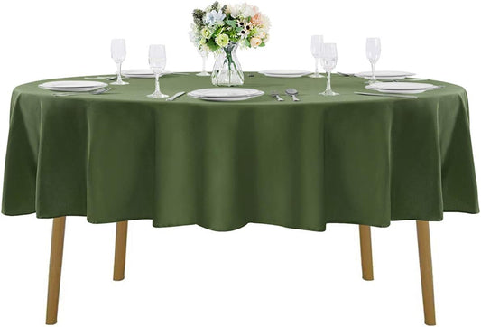 70 inch Round Tablecloth Washable Polyester Table Cloth Decorative Table Cover for Wedding Party Dining Banquet（70 inch,Willow）