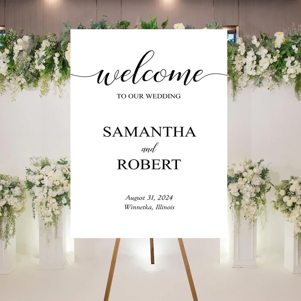 Personalized Minimalist Wedding Welcome Sign - Custom Decoration for Wedding Event Party