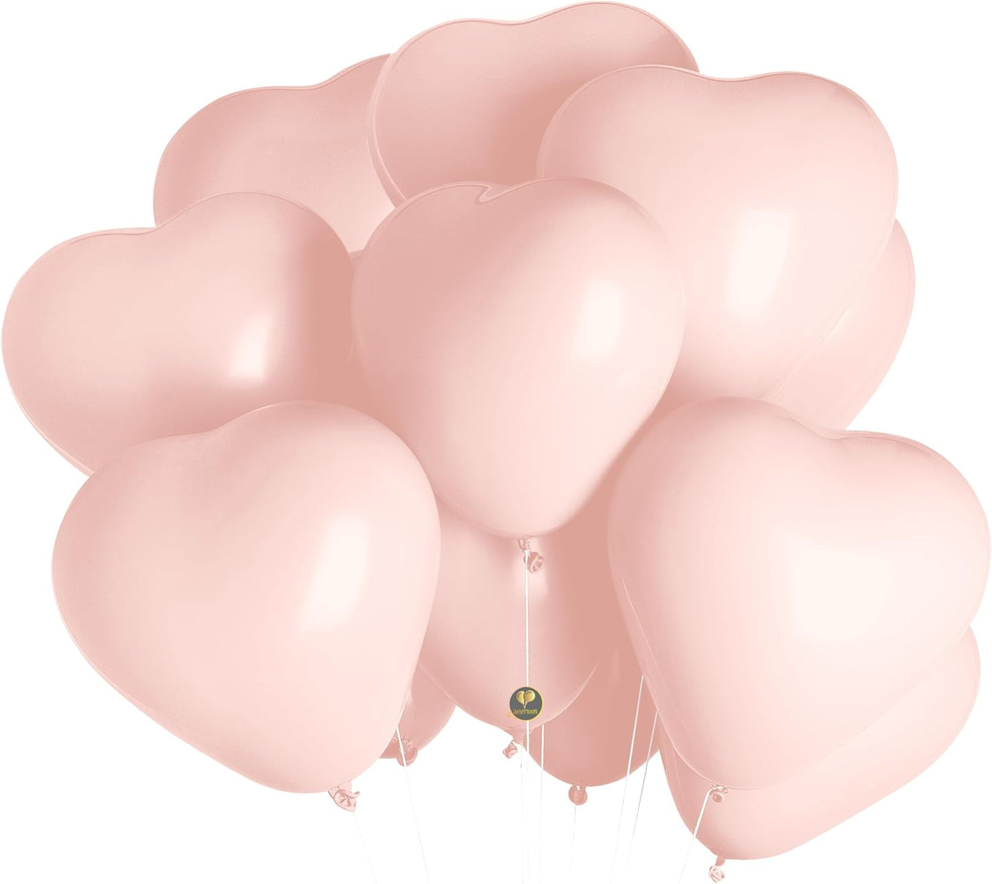 AFTERLOON® Biodegradable Balloons 24 pcs Pastel Baby Pink 10 Inch Heart Shaped, Thickened Extra Strong Natural Latex Helium Float, Proposal Marriage Love Baby Shower Gender Reveal Wedding Bridal