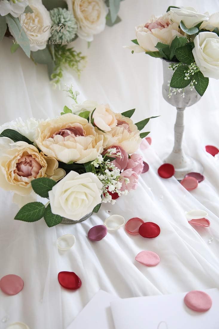 Floroom 300pcs Rose Petals Elegant Maroon Faux Silk Flower Petals for Wedding Flower Girl Basket Aisle Scatter Sweetheart Table Centerpieces Party Confetti Bridal Shower Romantic Night Home Decoration