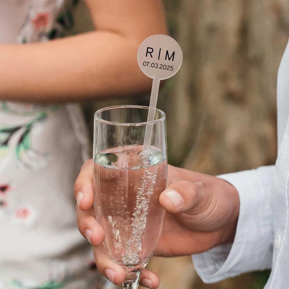 Personalized Wedding Drink Stirrers, Custom Anniversary Stir Swizzle Sticks, Cocktail Bar Last Name Wedding Decorations, Customized Cocktail Stirrers 2