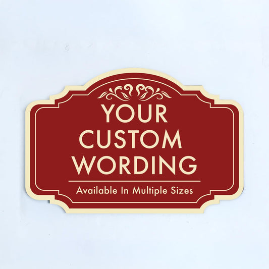 Custom Decorative Outdoor Metal Sign - Personalized Aluminum Driveway Sign, Waterproof, Made in USA - Design 2 Red Brick 36x24 In