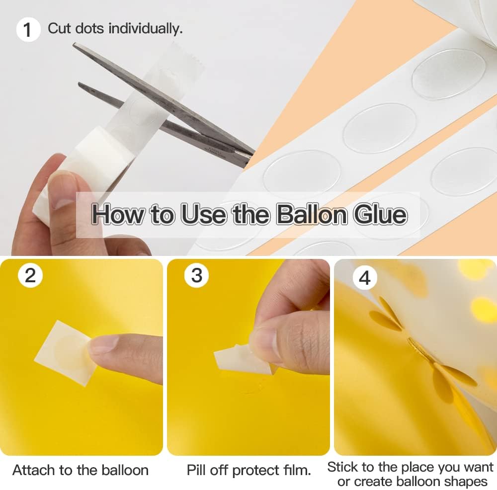 Balloon Arch Kit 20pcs Balloon Flower Clips & 2pcs Balloon Tying Tool & 49.2ft Balloon Tape Strip & 300 Balloon Glue Points For Party Graduation Wedding Birthday Baby Shower