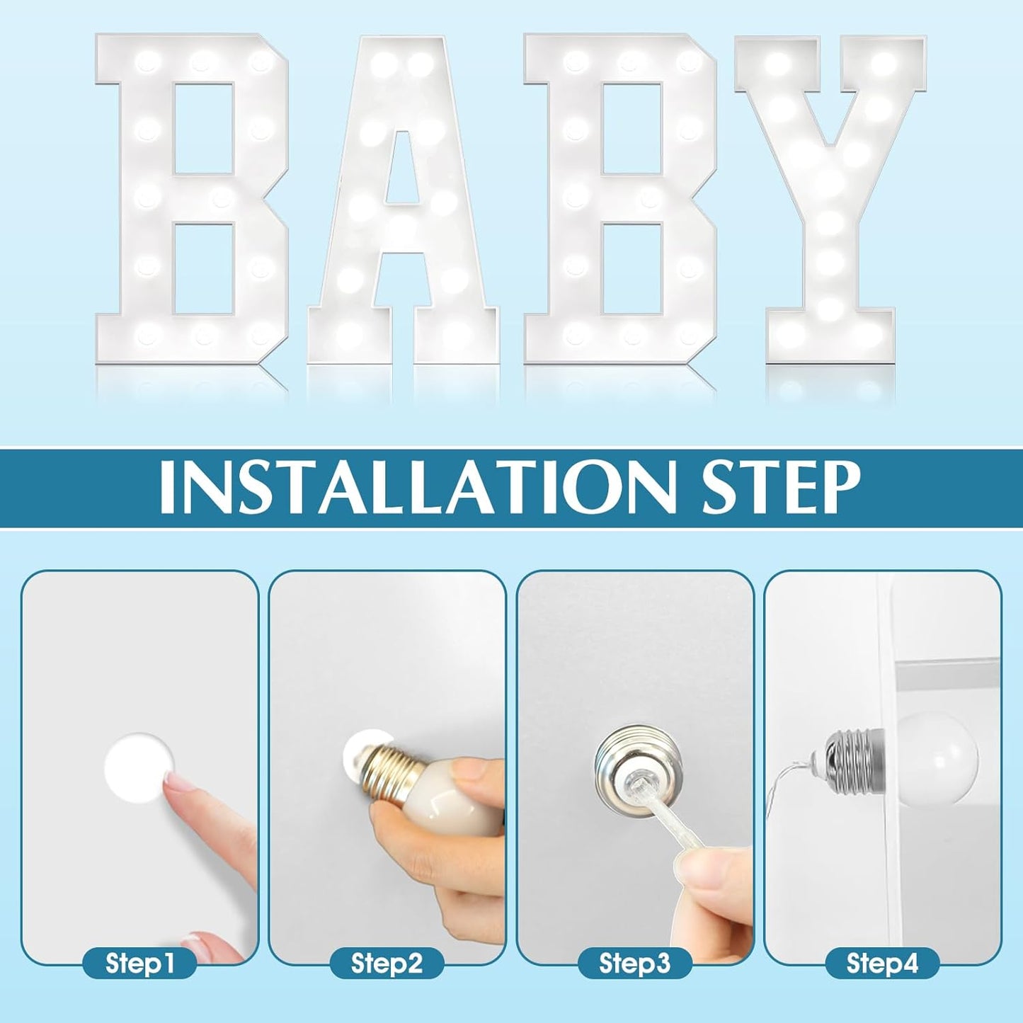 Ledido 4FT Marquee Light Up Letters, Cool White Light Up Letters Large Marquee Letter for Party Decorations, Mosaic Letter C for Balloons, Wedding Birthday Graduation Decor