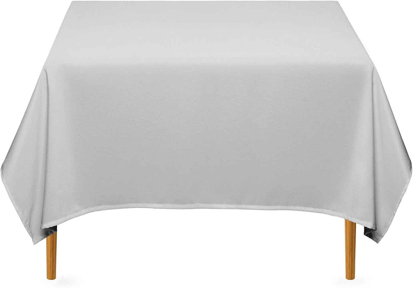 Lann's Linens - 70" Square Premium Tablecloth for Wedding/Banquet/Restaurant - Polyester Fabric Table Cloth - Silver