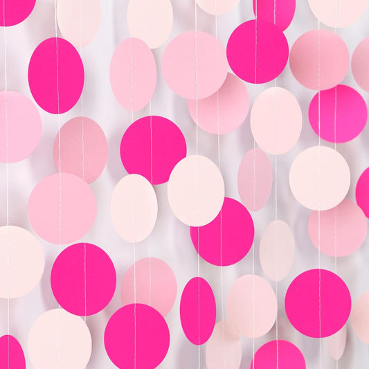 Hot-Pink Party-Decorations Paper-Garland Streamers Banner - 52Ft Girl Birthday Flamingo Baby Shower Engagement Wedding Bachelorette Hanging Decor Ouruola