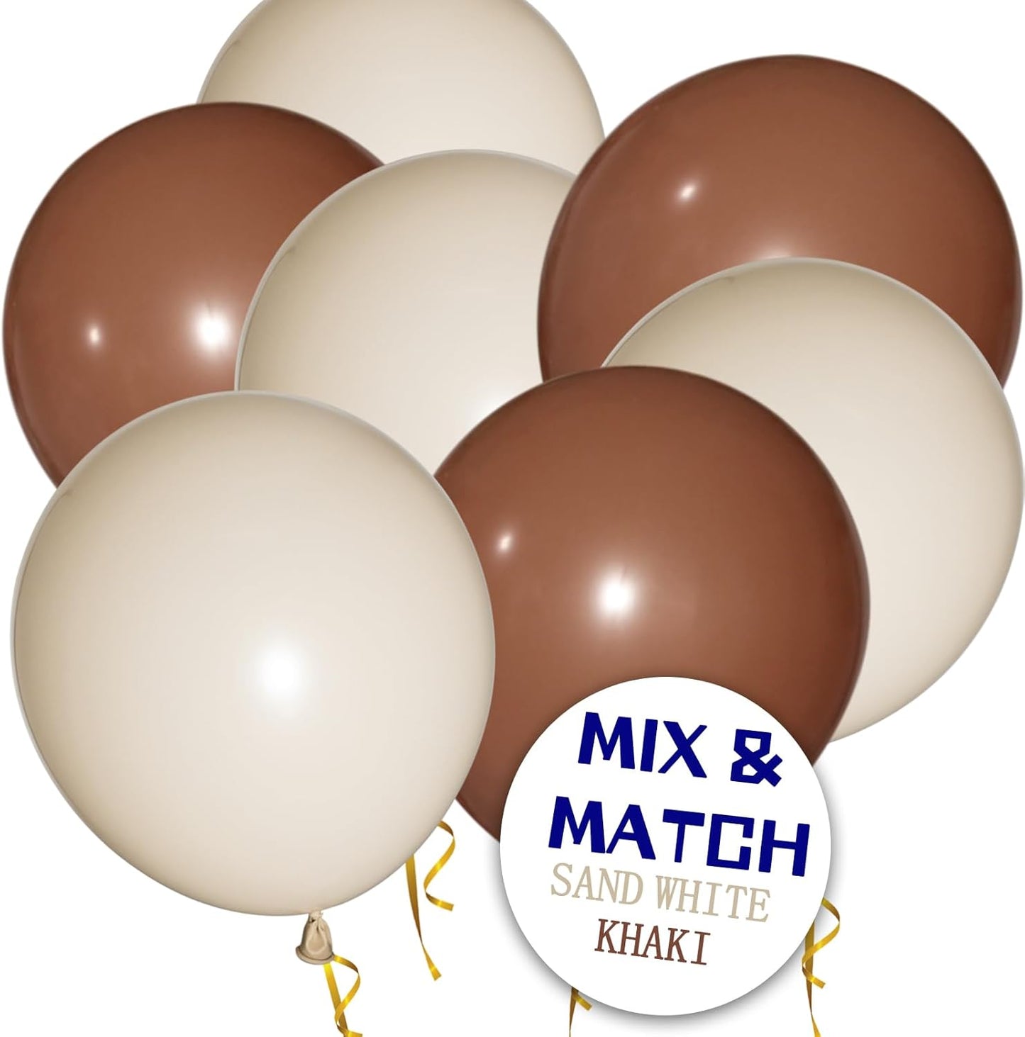 110pcs Sand White Balloon 12 inch, Sand white Latex Balloons for Birthday Party Baby Shower Wedding(with 2 Ribbons).