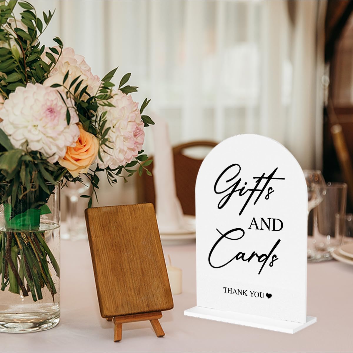 Cards and Gifts Sign for Wedding Acrylic Arch Wedding Bridal Shower Baby Shower Welcome Table Signs for Ceremony and Reception Decor 7 x 5 Inches