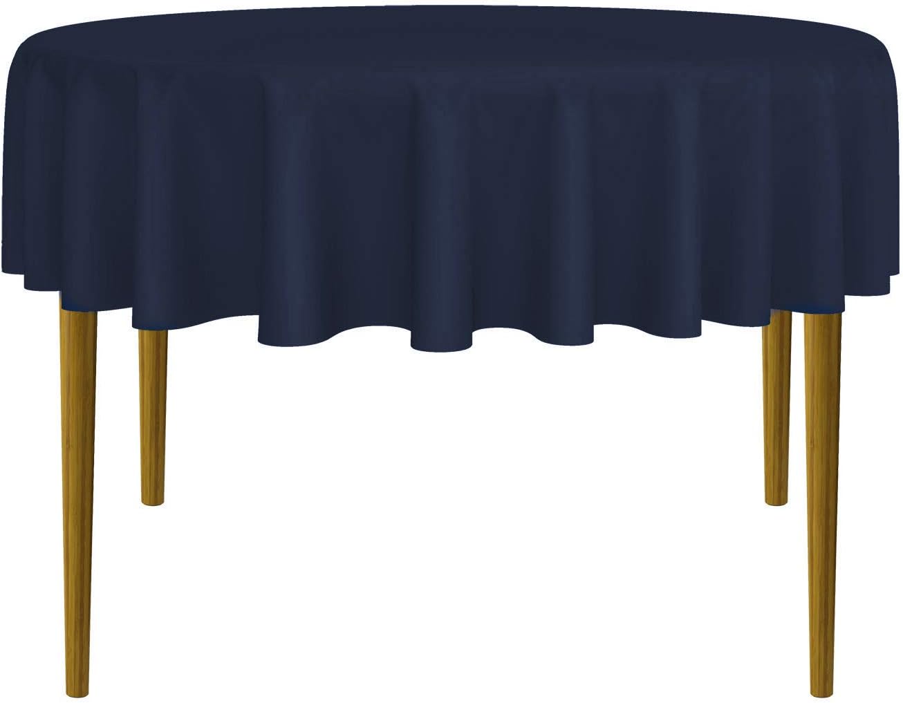 Lann's Linens - 10 Premium 70" Round Tablecloths for Wedding/Banquet/Restaurant - Polyester Fabric Table Cloths - Navy Blue