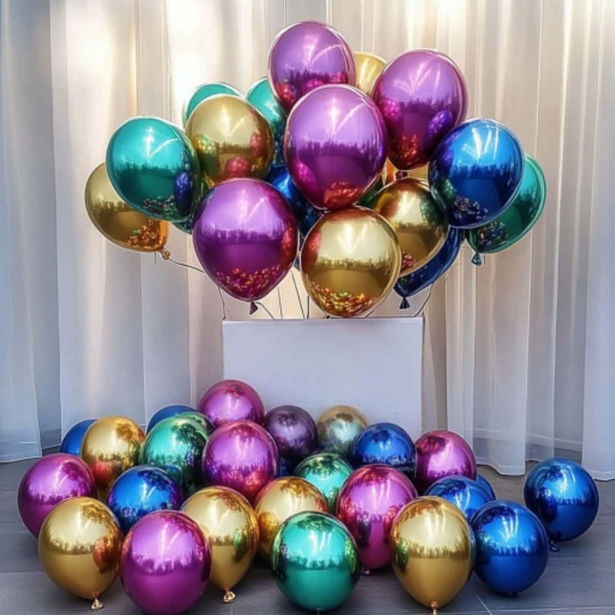 300 Pcs Metallic Chrome Balloons 12 Inch Colorful Party Balloon for Wedding Baby Shower Christmas Birthday Party Decoration