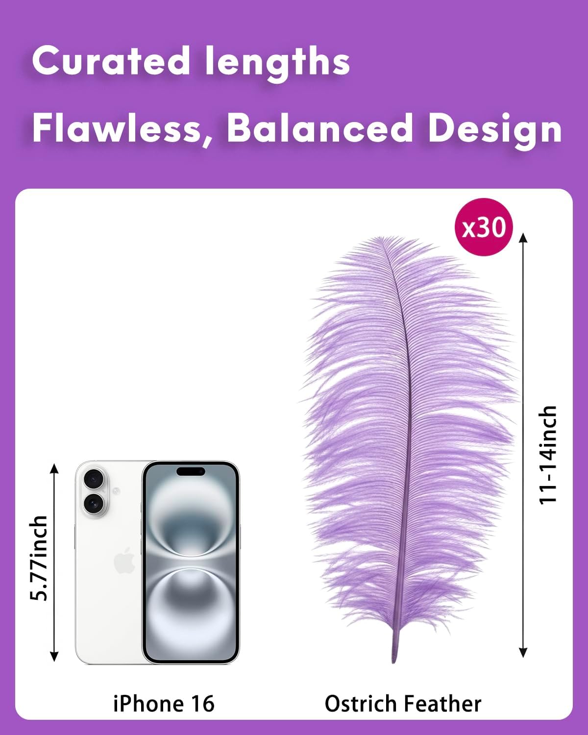 NEWONG 30pcs Light Purple Ostrich Feathers Natural Bulk 11-14inch(28-35cm) Vase Craft Wedding Home Party Centerpieces Christmas Day Decoration