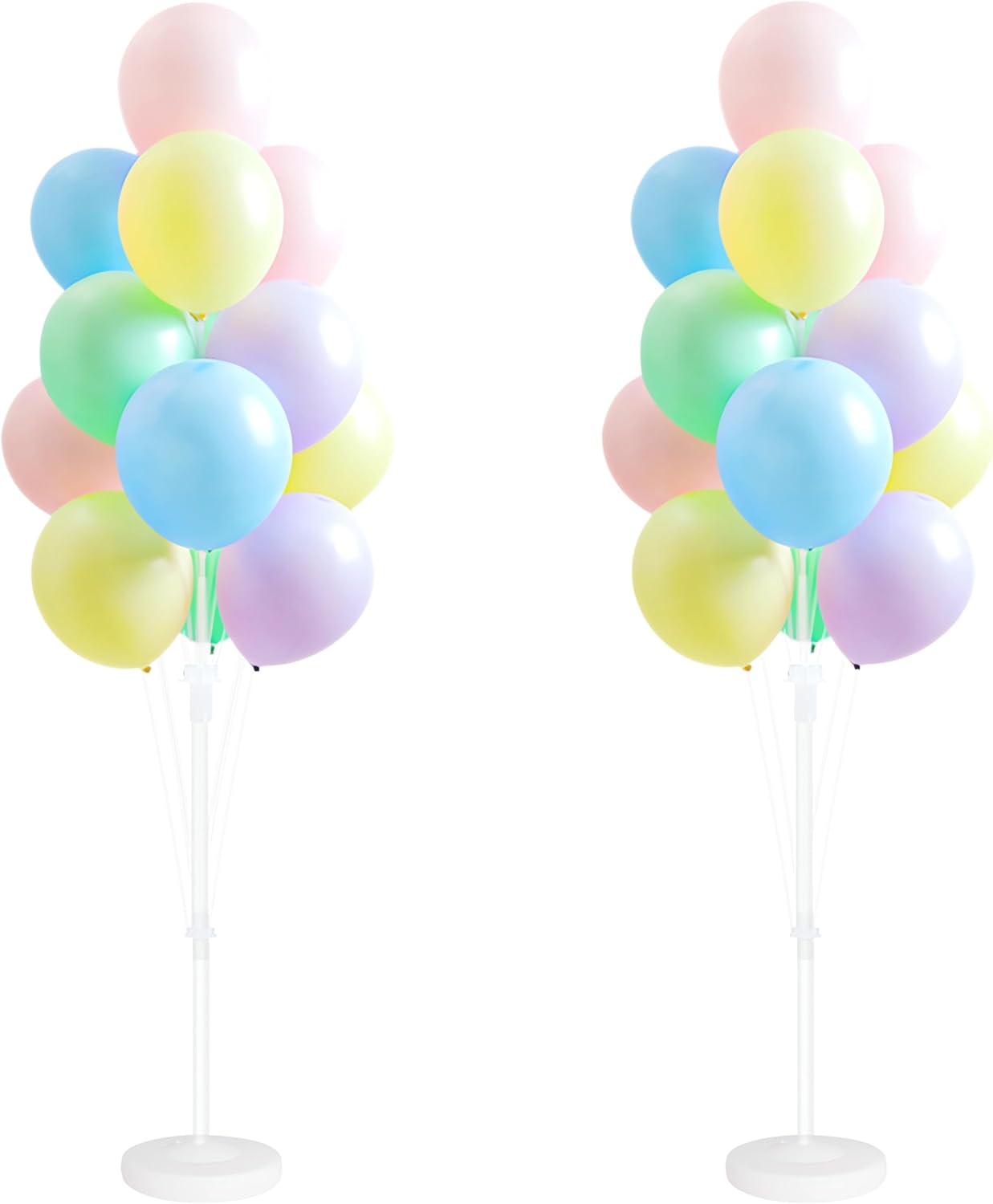 Balloon Column Kit Set of 2 With Balloons Included - Balloon Tower with Stand, Base, and Pole,Backdrop Decoration for Wedding, Baby Shower, Birthday Party, or Bachelorette Parties (Macaron)