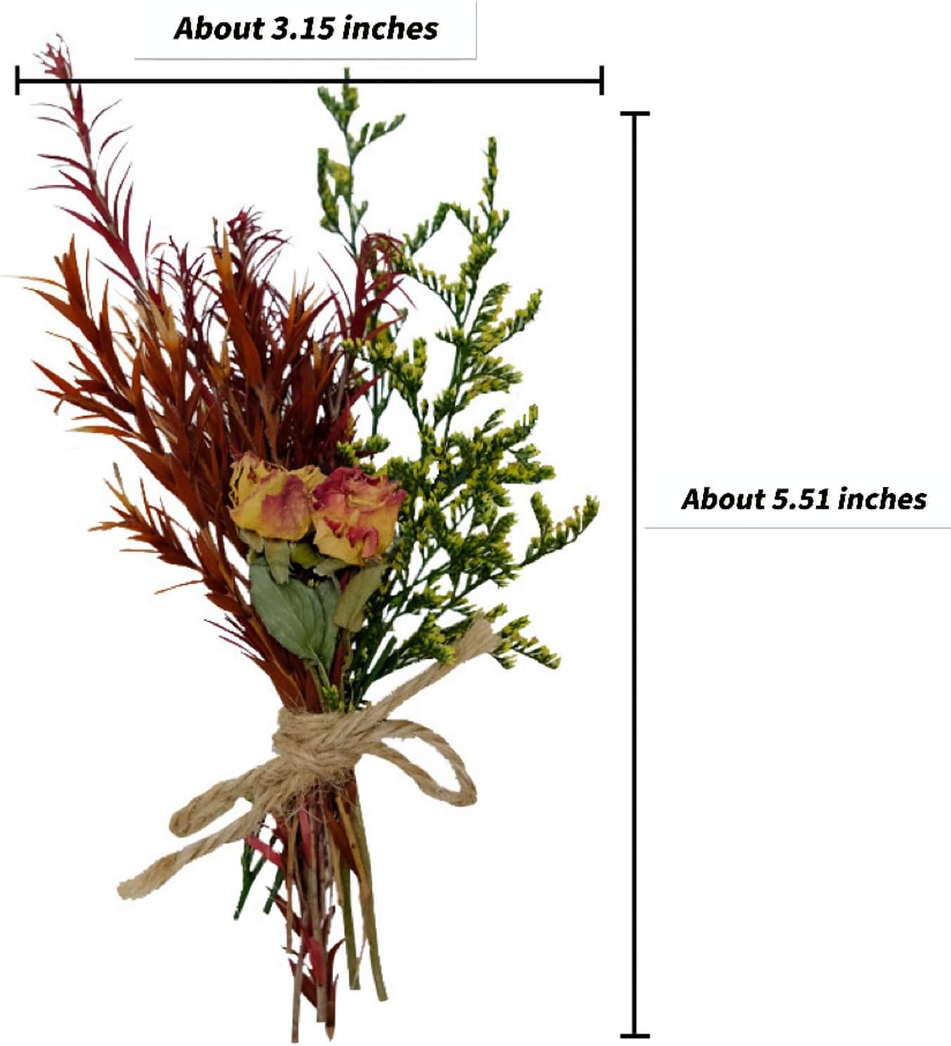 CROISSANT Mini Dried Flower Bouquet 6PCS, Mixed Natural Dried Flowers Bundles,Dried Flower Mixed Bouquet Suitable for Handmade DIY Greeting Card Decoration,Multi-Purpose Craft Flowers