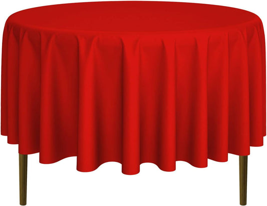 Lann's Linens - 10 Premium 90" Round Tablecloths for Wedding/Banquet/Restaurant - Polyester Fabric Table Cloths - Red