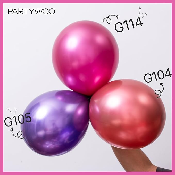 PartyWoo Pink and Purple Balloons 65pcs 12 Inch Baby Pastel Light Metallic Pink Light Purple Lavender Lilac Confetti Balloons for Baby Shower Princess Butterfly Birthday Party Decorations