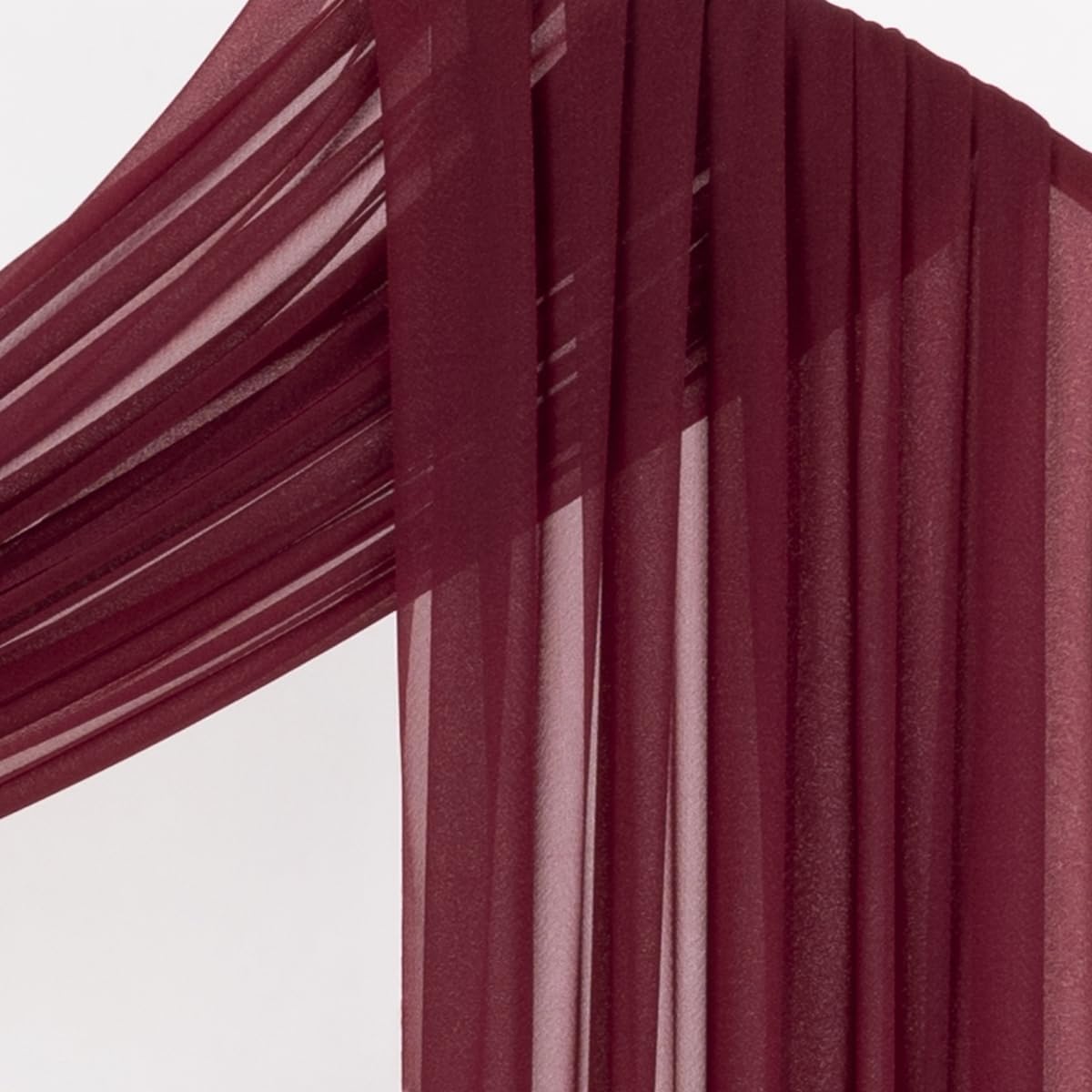Socomi Wedding Arch Draping Fabric 29" x 20Ft 4 Panels Burgundy Sheer Outdoor Curtain Drapes Extra Long for Bridal Baby Shower Ceremony Birthday Party Decor