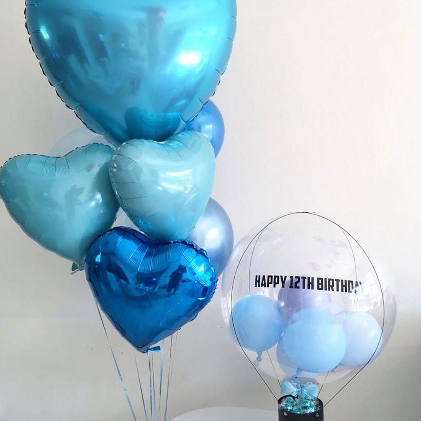 Blue Silver Heart Balloons,10Pcs Light Blue Foil Heart Shaped Love Balloons,18Inch Silver Helium Polyester Film Balloon for Valentines,Engagement,Birthday,Anniversary,Wedding Party Decorations