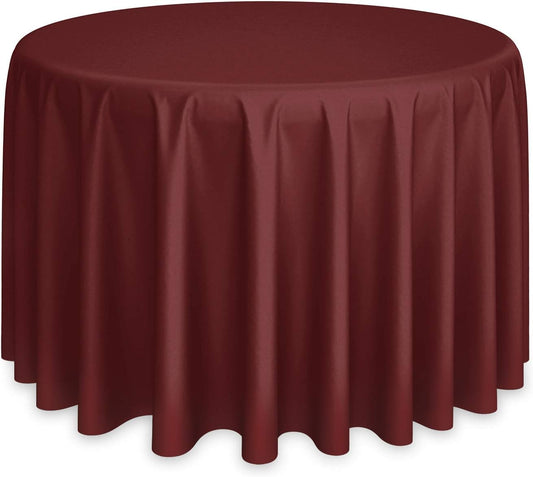 Lann's Linens - 10 Premium 120" Round Tablecloths for Wedding/Banquet/Restaurant - Polyester Fabric Table Cloths - Burgundy