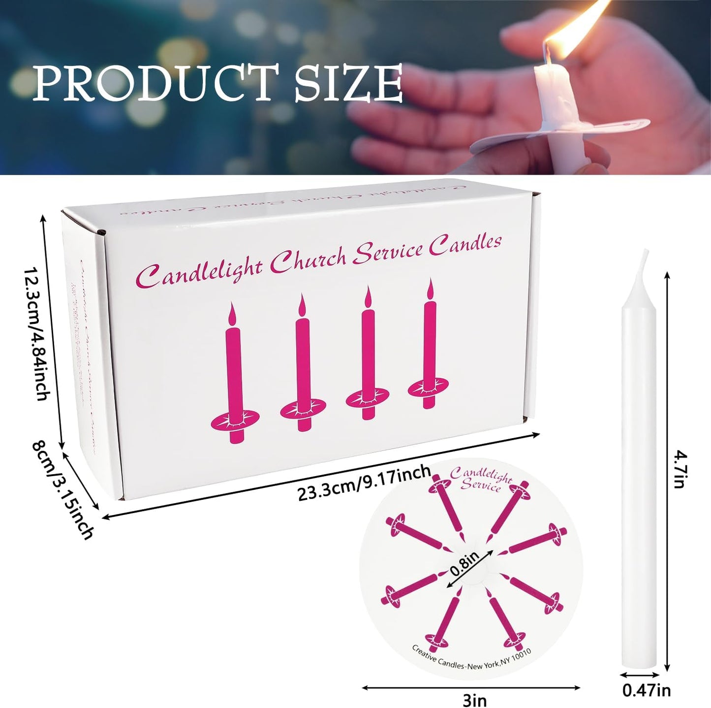 300Pack White Taper Candles with Drip Guards & Paper Holders - 5 Inch Odorless Religious Candles for Church Prayers, Sabbath Ceremonies, & Home Decorations……