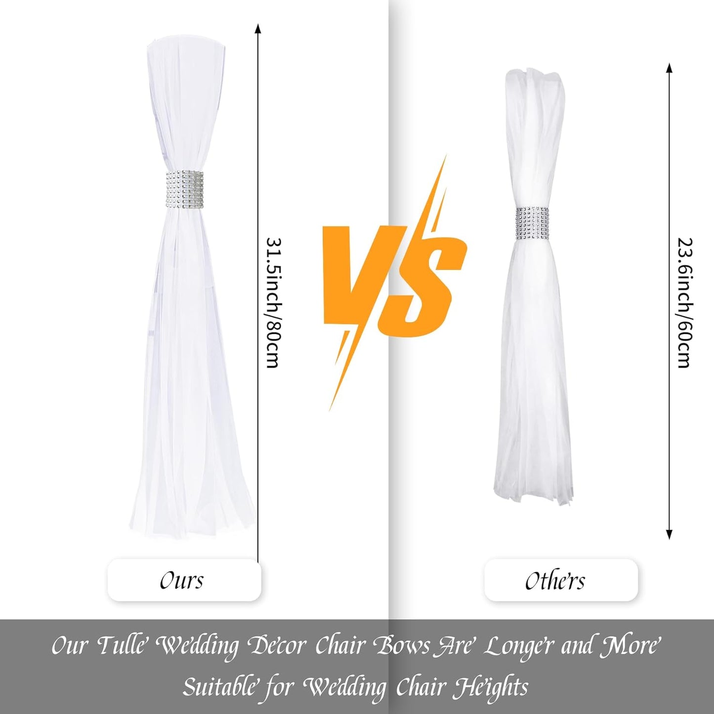 26 Sets Large White Pew Bows Tulle Wedding Aisle Chair Decorations, Extended Church Pew Decor Aisle Flowers Runner for Weddings Ceremony Outside Decorations(Silver)