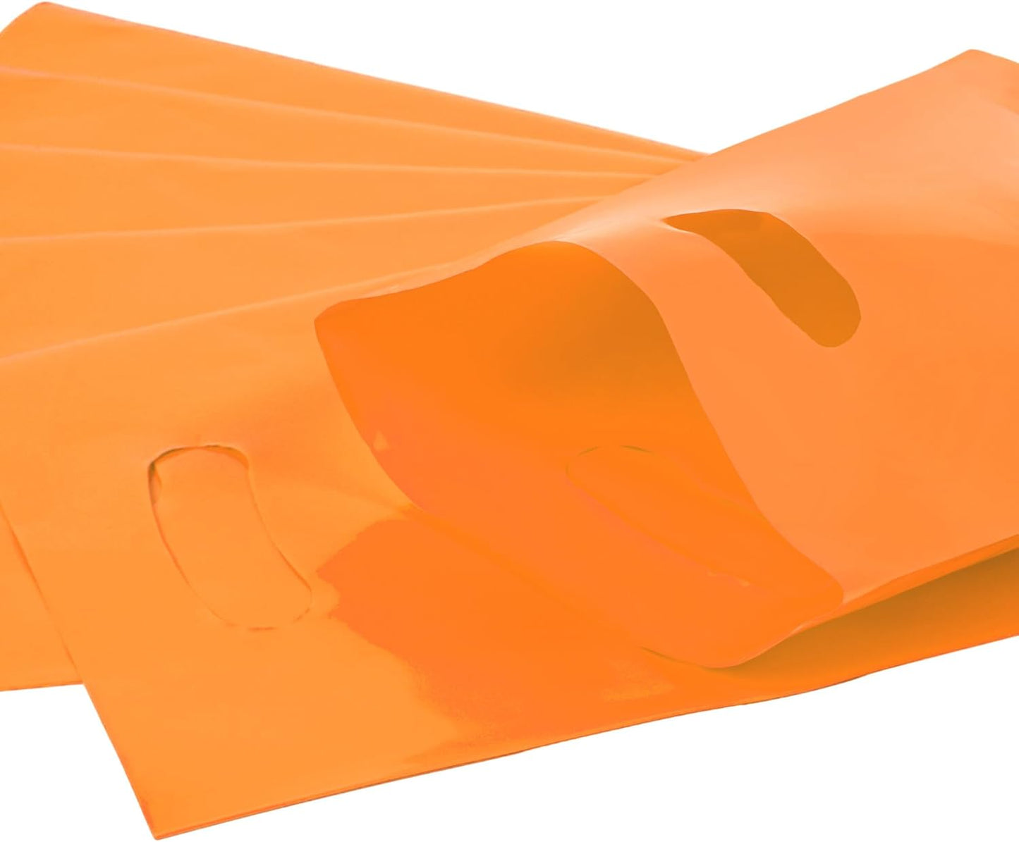 Orange 100 PCS Small Gift Bags, 6"x8" Goodie Party Favor Bags with Handle, Treat Retail Pouches for Kids Birthday, Christmas, Small Business