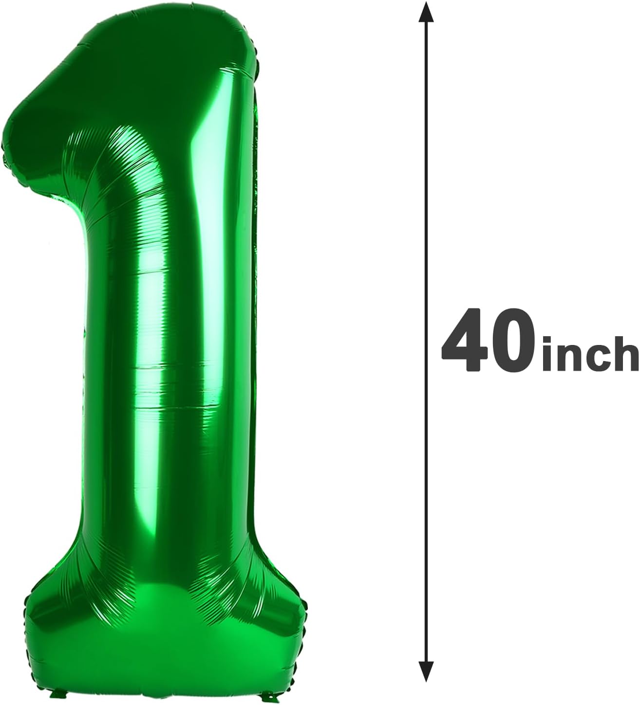 Green Number 1 Balloon 40 inch, Number 1 Birthday Balloon for Boy Girl, Green Foil One Balloon for 1st 10 11 12 16 18 Birthday Party, Anniversary Celebration Number Balloons Decorations