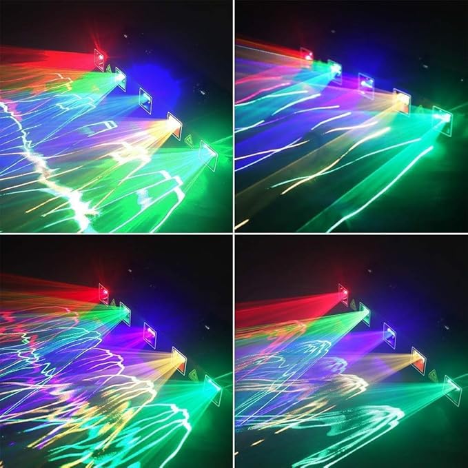 DJ Laser Lights, U`King 5 Beam Effect Sound Activated DJ Party Lights RGBYC LED Music Light by DMX Control for Disco Dancing Birthday Bar Stage Lighting(2PC)